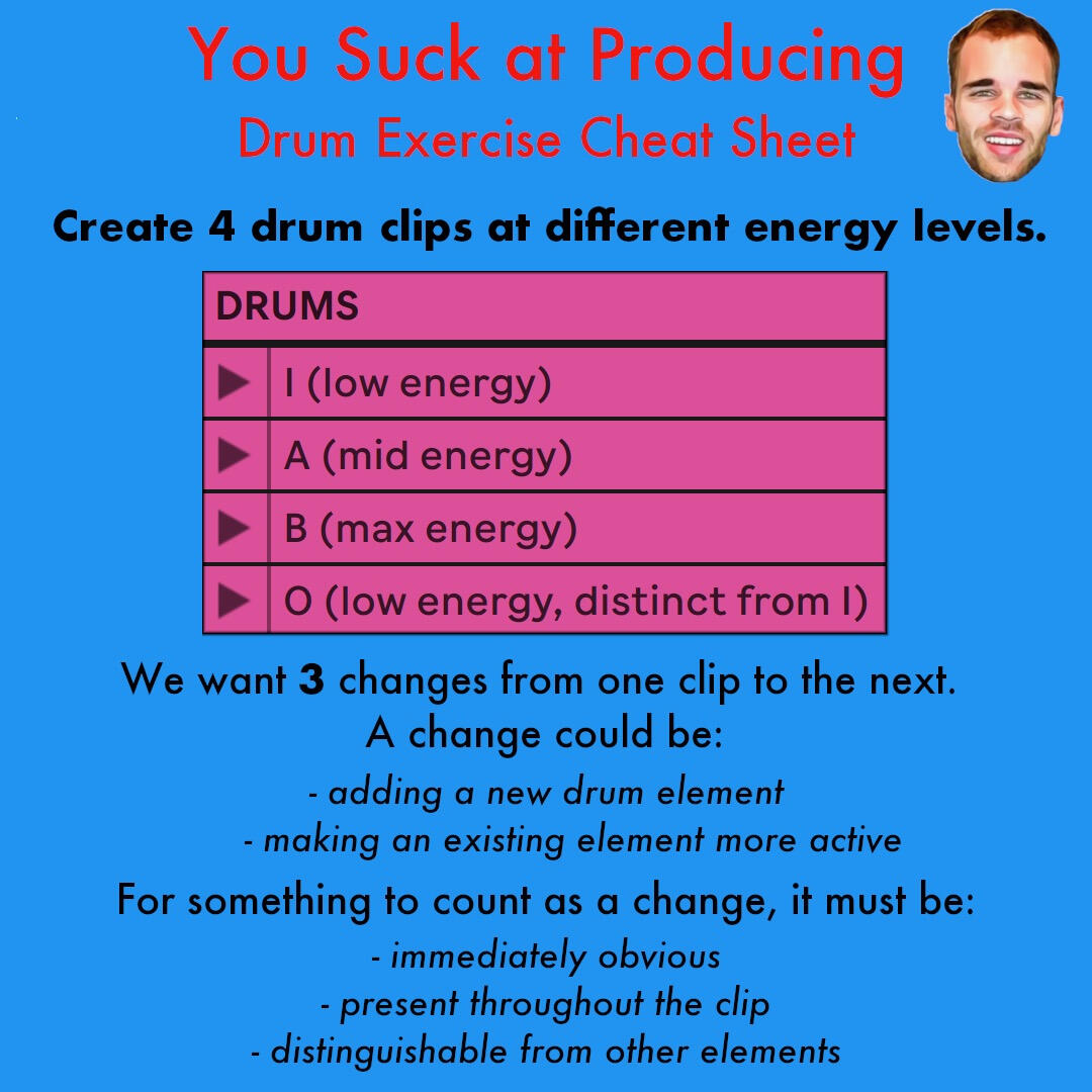 Drum Exercise Cheat Sheet